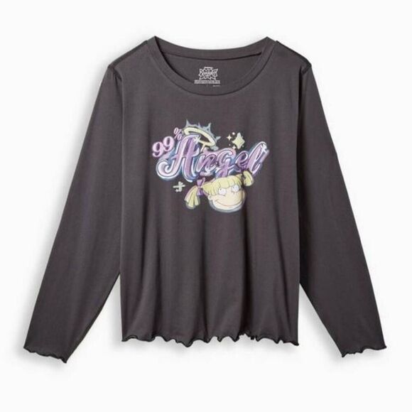 Torrid Plus Size 1X 14-16 Nickelodeon Rugrats Angelica Lettuce Hem Crop Top - Picture 1 of 4
